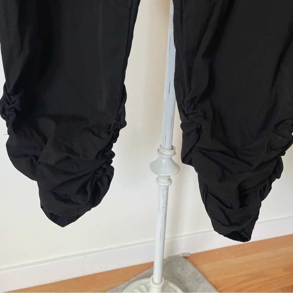 Free People Black 100% Cotton New Light Parachute Slouchy Low Rise Pants NWT XS